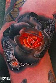 leg rose tattoo pattern