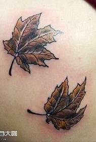leg leaf tattoo pattern