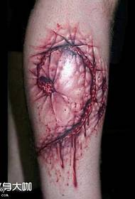 Padrão de tatuagem de carne de sangue de perna