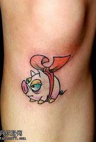 leg cute pig tattoo pattern