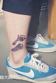 leg footprint tattoo pattern