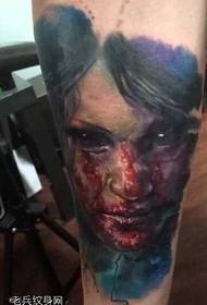 blood female ghost tattoo pattern