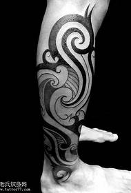 leg water Wave Totem Tattoo Pattern