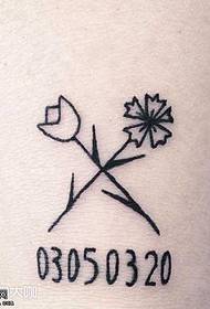 láb friss virág tetoválás minta