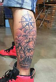 Model de tatuaj cu bărbăria vela frumos negru ambalat