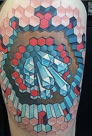 hanka koloreko tatuaje geometrikoaren eredua