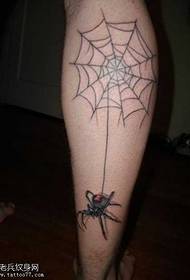 leg spider web tattoo pattern