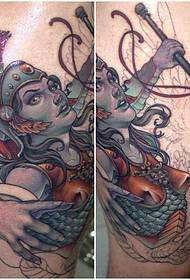 legged ancient female warrior tattoo picture