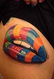 leg candy mouth tattoo pattern