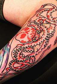 calf octopus tattoo pattern