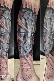 leg personality mechanical tattoo pattern