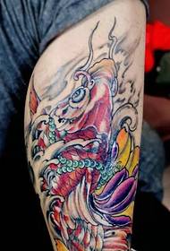 style changing leg colorful squid tattoo pattern