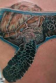 patrón de tatuaxe de tartaruga na perna