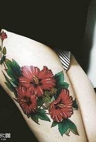 ben vackra blomma tatuering mönster