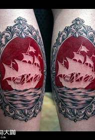 leg red ship mirror tattoo pattern