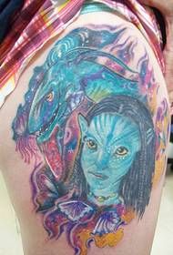 ຮູບແບບ tattoo ຂາສີ Avatar