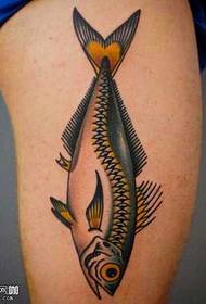 малюнак татуіроўкі рыб на назе