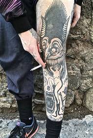 tide black male tattoo natatanging itim na kulay-abo na pattern ng tattoo