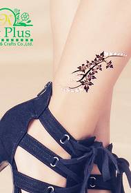 maple leaf pattern on the woman's calf