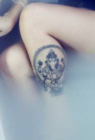 female leg elephant totem creative European and American tattoos
