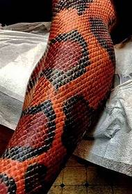 leg magical colored snake skin tattoo picture