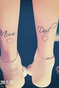 noga srca engleski uzorak tetovaža