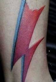 Leg Color Lightning Symbol Tattoo Pattern