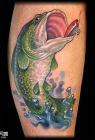 leg fishing tattoo pattern