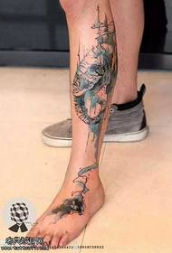 patrón de tatuaje abstracto de pierna
