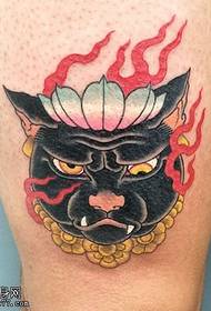 calf painted black cat tattoo pattern