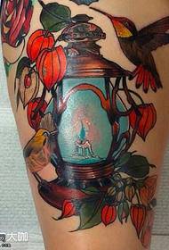 leg lantern tattoo pattern