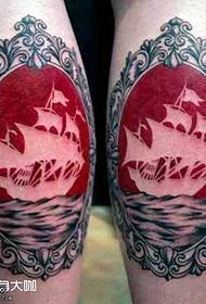 leg blood vessel mirror tattoo pattern