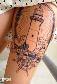 Leg Lighthouse Tattoo Pattern