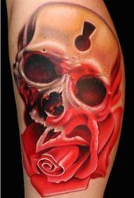 Ms. arm blood red horror skull pattern tattoo