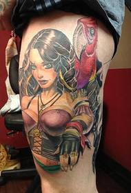 leg color Seductive Witch Tattoo Picture