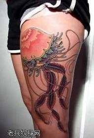 láb medúza tetoválás minta