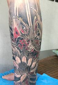 packaged calf lotus and squid combined tattoo tattoo