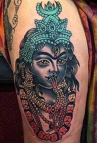 leg color Hindu goddess tattoo pattern