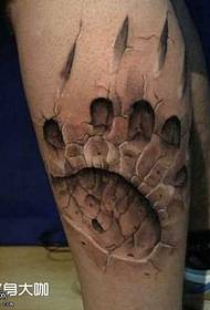 kāju personības lāča drukas tetovējuma raksts
