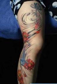 noha atrament maľba chobotnice lotus tetovanie vzor