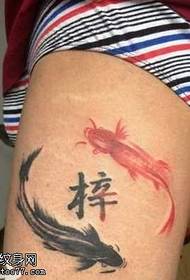 noge Ribe crveni uzorak tetovaže