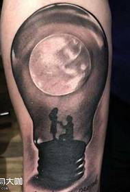 Leg sun and moon tattoo pattern