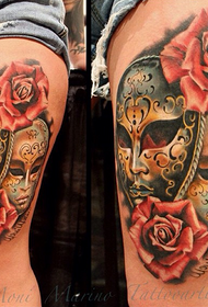 Legs Modern Style Color Mask Tattoo Picture