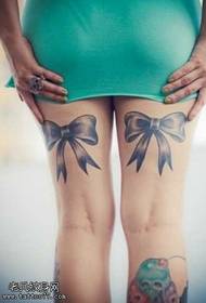 Leg Bow Tattoo Pattern