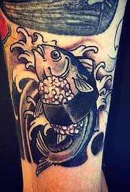 calf fish tattoo pattern