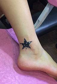 leg five-star totem tattoo pattern