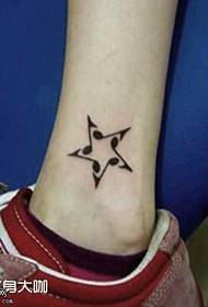leg star tattoo pattern
