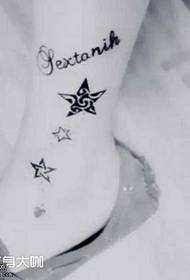 leg star English tattoo pattern