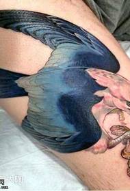 Thigh Eagle Snake Tattoo Pattern