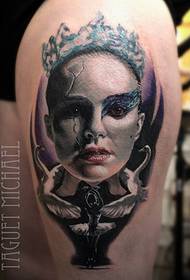 Creepy Ice Woman Tattoo Pattern